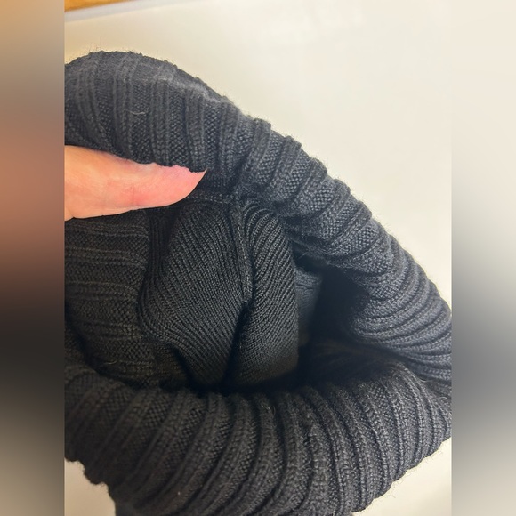 Perse Wool Turtleneck Knit Midi Dress Black Color Size M old Money Stretch - Picture 12 of 13
